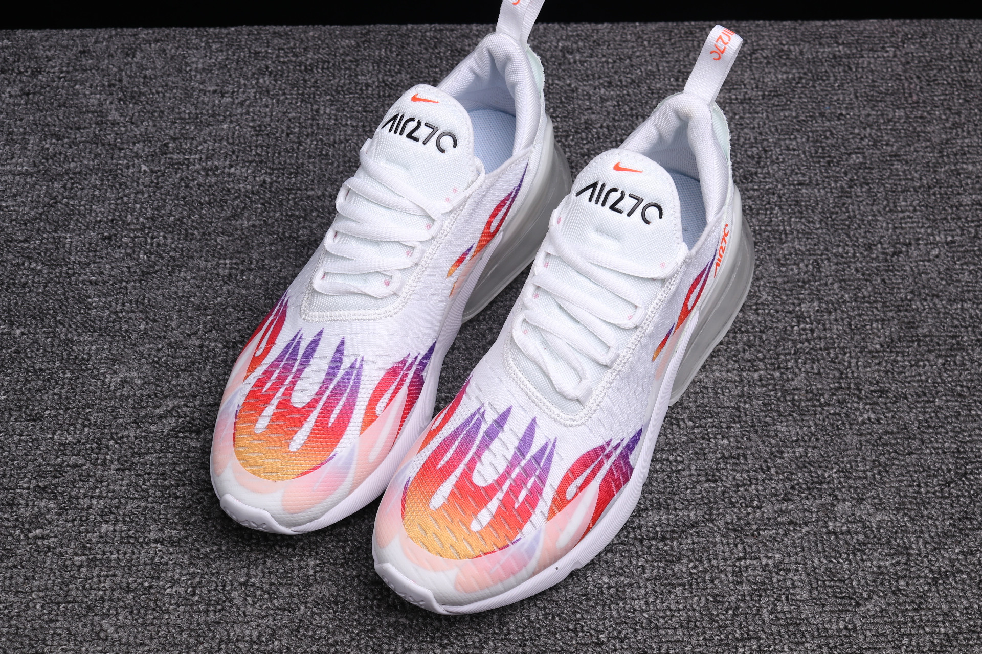 Women Supreme x Nike Air Max 270 Grey Red Shoes - Click Image to Close